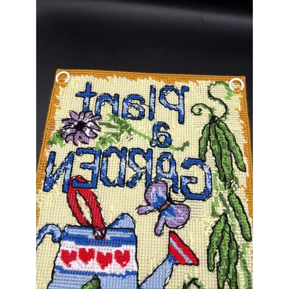 Plastic Canvas May Wall Decor Completed Spring Garden 12 X 18